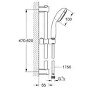 Душовий гарнітур, 1 режим струменя Grohe Vitalio Start 100 27942000