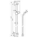Душова штанга Hansgrohe Unica Classic 65 см із душовим шлангом Sensoflex 160 см (колір - шліфований нікель) 27617820