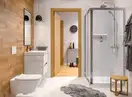 Душова кабіна 80 х 80 х h190 см Geberit Geo (профіль - срібний, скло - прозоре)  560.112.00.2