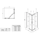 Душова кабіна без піддону Koer SR SC03-100x100x200-TR-01 прозоре скло Easy Clean 6мм, хром (KR5357)