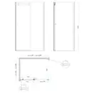 KOER SR SW01-90x200-TR-07 Стінка душової, графіт (KR5382)