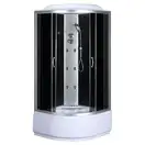Бокс душовий з гідромасажем Mixxus STRONG SBH01-90x90x215-GR SATIN з високим піддоном (MI6889)