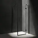 душова кабіна Omnires Manhattan 90x100 безпечне скло чорний матовий (MH1090BLTR)