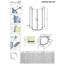 Душова кабіна напівкругла (половина) Essenza Pro Black PDD 80 ліва, RADAWAY (10095080-54-01L)