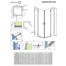 Душова кабіна прямокутна (половина) Essenza Pro Black KDD 90 права, RADAWAY (10096090-54-01R)