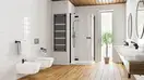 Душова кабіна напівкругла (половина) Essenza New Black PDD 80 ліва, RADAWAY (385002-54-01L)