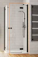 Душова кабіна напівкругла (половина) Essenza New Black PDD 100 права, RADAWAY (385003-54-01R)