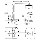 Душова система з термостатом Grohe Rainshower SmartControl 360 Duo (колір - хром)  26250000G