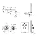 Душевая система скрытого монтажа с термостатом Grohe Grohtherm SmartControll c Tempesta Cube 250 (цвет - хром) (26415SC1)