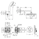 Душевая система скрытого монтажа с термостатом Grohe Grohtherm SmartControl c Tempesta 250 (цвет - хром) (26416SC1)