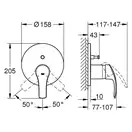 Душевая система скрытого монтажа Grohe Eurosmart с Tempesta 250 (цвет - хром) (26416SC3) фото 6 Aquada.com.ua
