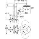 Grohe Tempesta System 250, душова система з термостатом, хром (26670001)