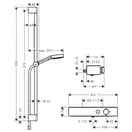 Душевая система с термостатом Hansgrohe Pulsify 105 3jet Relaxation (цвет - хром) (24270000) фото 2 Aquada.com.ua