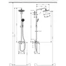 Душова система Hansgrohe Cromar 220 1jet Showerpipe зі змішувачем, хром (27222000)