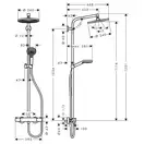 Душевая система с термостатом Hansgrohe Crometta E 240 1jet Showerpipe + cмеситель для раковины Hansgrohe Logis (27267000+71100000) фото 7 Aquada.com.ua