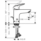 Душевая система с термостатом Hansgrohe Crometta E 240 1jet Showerpipe + cмеситель для раковины Hansgrohe Logis (27267000+71100000) фото 9 Aquada.com.ua