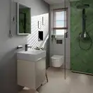 Душевая система с термостатом Hansgrohe Rainfinity Showerpipe 250 1jet EcoSmart с ShowerTablet 350 (цвет - чёрный матовый) 28742670