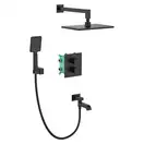 Вбудована душова система з термостатом Koer KB-67011-05 (Колір чорний) (KR4727)