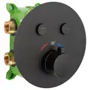 Душевая система REA MILER BLACK c термостатом + BOX скрытого монтажа (REA-P6713)