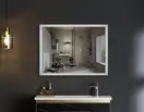 Дзеркало Mixxus FLAT MR04-80x60 з Led Touch, Anti-fog, димером, регулятором яскравості, годинником (MI6928)
