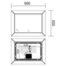 Дзеркало Mixxus Premium CUBIC MR14-80x60-Reverse з Led Touch, Anti-fog, димером, регулятором яскрав (MP6648)