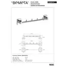 Планка з 4-ма гачками 153105112 NIKI Bemeta Чехія