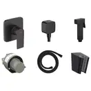 Комплект гігієнічного душу Hansgrohe Vernis Blend з лійкою Noken Square, Matt Black (20220002)