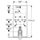 Наружная инсталляция для напольного унитаза 114 см Geberit Monolith, стекло белое (131.033.SI.5) фото 4 Aquada.com.ua