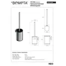 102313079 NEO: туалетна щітка чорна з тримачем,нерж.мат Bemeta Чехія (102313079)