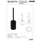 104913090 Dark Туалетна щітка з тримачем  (метал) підлогова  Bemeta Чехія (104913090)