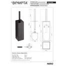 Туалетна щітка з тримачем 135913090 Nero на підлогу/настінним (метал) Bemeta Чехія