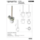 Щітка для унітазу 144713017 Kera  з настінним тримачем (кераміка) Bemeta Чехія