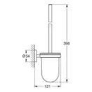 Йоршик підвісний Grohe Essentials, темний графіт/скло матове  40374A01