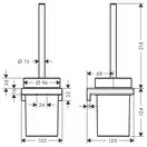 Ёршик подвесной Hansgrohe AddStoris, белый матовый/стекло матовое (41752700) фото 2 Aquada.com.ua