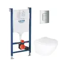 Комплект Grohe Set Унітаз ELLIPSE-0305-T3 + Інсталяція UA388400WG + панель 38732000 (388400WGELLIPS (388400WGELLIPS0305T3)