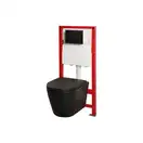 Комплект унітаз з інсталяцією для унітазу Mixxus Premium BEVEL-SET-2101 BLACK система змиву TORNADO (MP6669)