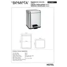Відро для сміття 125115071 Hotel : 6L, квадратне, нерж.глянець Bemeta Чехія