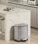 Відро для сміття з плавним закриттям прямокутне Koer TC-010315-02 15 л колір нержавійка (KR5603)