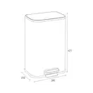 Відро для сміття з плавним закриттям прямокутне Mixxus Cubic-TC0112 SS Color 12л колір нержавійка ( (MI7089)