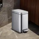 Відро для сміття з плавним закриттям прямокутне Mixxus Premium Quadro-TC0105 SS Color 5л колір нерж (MI7062)