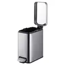 Відро для сміття з плавним закриттям прямокутне Mixxus Premium Quadro-TC0105 SS Color 5л колір нерж (MI7062)