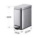 Відро для сміття з плавним закриттям прямокутне Mixxus Premium Quadro-TC0105 SS Color 5л колір нерж (MI7062)