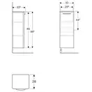 Шкафчик Geberit Selnova Square 33 х 33,5 х h86,6 см, белый глянцевый (500.182.01.1)