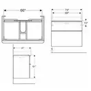 Geberit SMYLE Square тумба 73,4*61,7*47см, под умывальник, с 2мя ящичками, белый глянец (500.353.00.1)