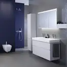 Тумба под раковину Geberit Smyle Square 88,4 см, белый глянцевый (500.354.00.1)