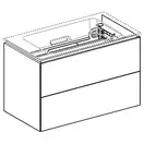 Тумба подвесная Geberit One 75 х 39,5 х h46,5 см, цвет - орех натуральный 500.381.00.1