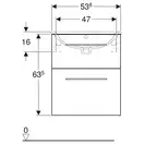 Тумба под раковину Geberit Selnova Square, slim rim 55 см, лава матовая 501.201.00.1