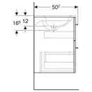 Тумба под раковину Geberit Selnova Square, slim rim 55 см, орех светлый 501.203.00.1