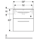 Тумба под раковину Geberit Selnova Square, slim rim 60 см, лава матовая 501.205.00.1