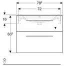 Тумба под раковину Geberit Selnova Square, slim rim 80 см, лава матовая 501.209.00.1